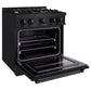 ZLINE 30 in. 4.2 cu. ft. Classic Gas Range with 4 Burner Cooktop and Convection Gas Oven in Black Stainless Steel, Open Box-Great Condition
