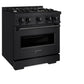 ZLINE 30 in. 4.2 cu. ft. Classic Gas Range with 4 Burner Cooktop and Convection Gas Oven in Black Stainless Steel, Open Box-Great Condition