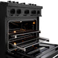 ZLINE 30 in. 4.2 cu. ft. Classic Gas Range with 4 Burner Cooktop and Convection Gas Oven in Black Stainless Steel, Open Box-Good Condition