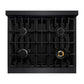 ZLINE 30 in. 4.2 cu. ft. Classic Gas Range with 4 Burner Cooktop and Convection Gas Oven in Black Stainless Steel, Open Box-Good Condition