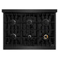ZLINE 36 in. 5.2 cu. ft. Classic Gas Range with 6 Burner Cooktop and Convection Gas Oven in Black Stainless Steel, Open Box-Good Condition