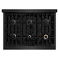 ZLINE 36 in. 5.2 cu. ft. Classic Gas Range with 6 Burner Cooktop and Convection Gas Oven in Black Stainless Steel, Open Box-Great Condition