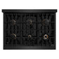 ZLINE 36 in. 5.2 cu. ft. Select Gas Range with Convection Gas Oven in Black Stainless Steel with 6 Brass Burners, Open Box-Great Condition