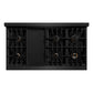 ZLINE Autograph Edition 48 in. 6.7 cu. ft. Classic Double Oven Gas Range with 8 Burner Cooktop in Black Stainless Steel and Polished Gold Accents, Open Box-Great Condition