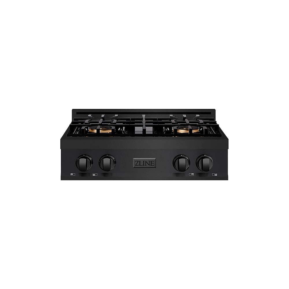 ZLINE 30 in. Classic Gas Rangetop with 4 Burner DuoPro™ Cooktop in Black Stainless Steel, Open Box-Good Condition