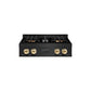 ZLINE Autograph Edition 30 in. Classic Gas Rangetop with 4 Burner DuoPro™ Cooktop in Black Stainless Steel and Polished Gold Accents, Open Box-Great Condition