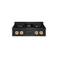 ZLINE Autograph Edition 30 in. Classic Gas Rangetop with 4 Burner DuoPro™ Cooktop in Black Stainless Steel and Polished Gold Accents, Open Box-Good Condition