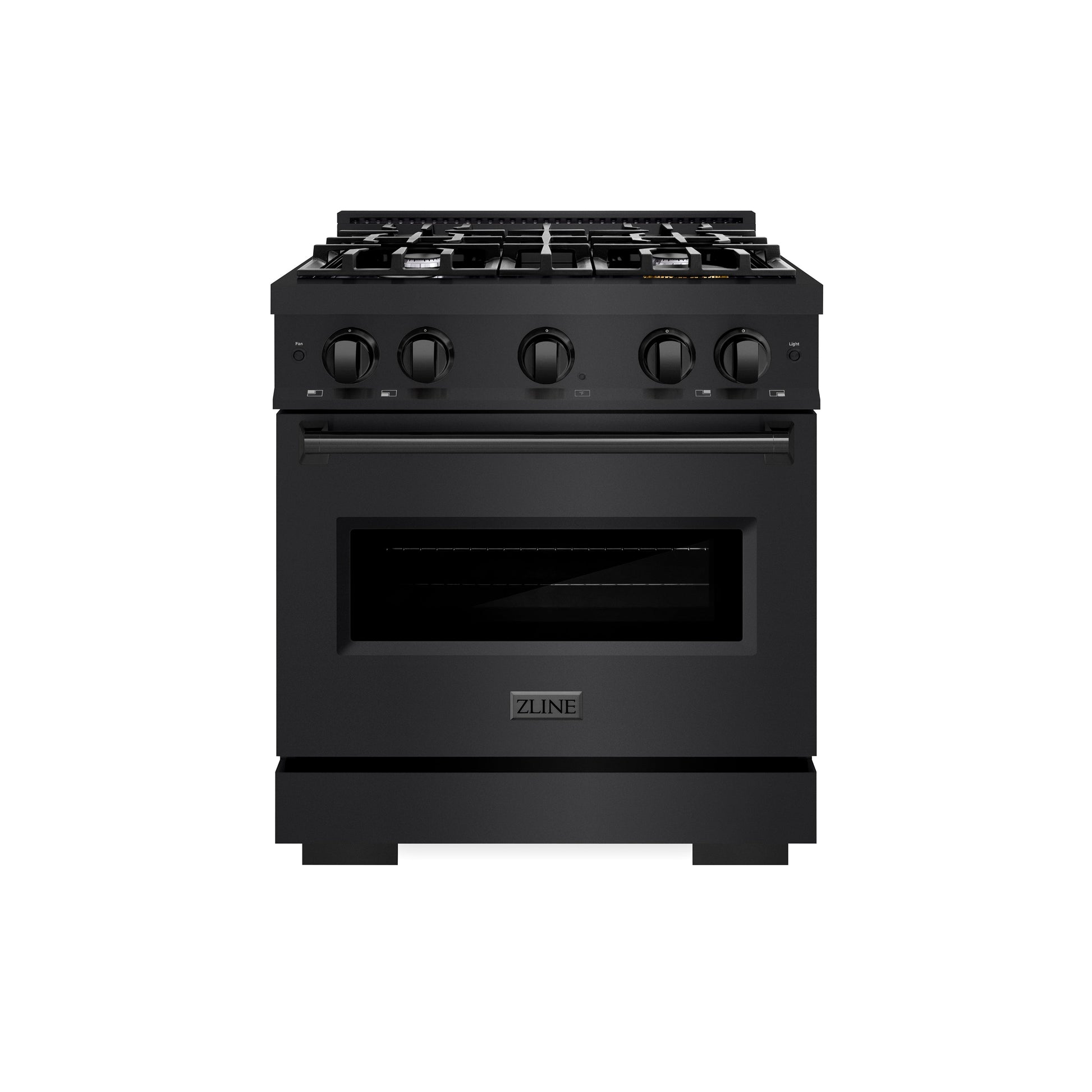 ZLINE 30 in. 4.2 cu. ft. Classic Dual Fuel Range with 4 Burner Gas Cooktop and Electric Convection Oven in Black Stainless Steel, Open Box-Great Condition