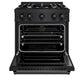 ZLINE 30 in. 4.2 cu. ft. Classic Dual Fuel Range with 4 Burner Gas Cooktop and Electric Convection Oven in Black Stainless Steel, Open Box-Good Condition