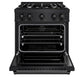 ZLINE 30 in. 4.2 cu. ft. Classic Dual Fuel Range with 4 Burner Gas Cooktop and Electric Convection Oven in Black Stainless Steel, Open Box-Great Condition