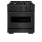 ZLINE 30 in. 4.2 cu. ft. Classic Dual Fuel Range with 4 Burner Gas Cooktop and Electric Convection Oven in Black Stainless Steel, Open Box-Great Condition