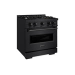 ZLINE 30 in. 4.2 cu. ft. Classic Dual Fuel Range with 4 Burner Gas Cooktop and Electric Convection Oven in Black Stainless Steel, Open Box-Great Condition