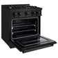 ZLINE 30 in. 4.2 cu. ft. Classic Dual Fuel Range with 4 Burner Gas Cooktop and Electric Convection Oven in Black Stainless Steel, Open Box-Good Condition