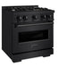 ZLINE 30 in. 4.2 cu. ft. Classic Dual Fuel Range with 4 Burner Gas Cooktop and Electric Convection Oven in Black Stainless Steel, Open Box-Great Condition