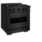 ZLINE 30 in. 4.2 cu. ft. Classic Dual Fuel Range with 4 Burner Gas Cooktop and Electric Convection Oven in Black Stainless Steel, Open Box-Good Condition