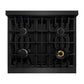 ZLINE 30 in. 4.2 cu. ft. Classic Dual Fuel Range with 4 Burner Gas Cooktop and Electric Convection Oven in Black Stainless Steel, Open Box-Great Condition