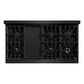ZLINE 48 in. Classic Gas Rangetop with 8 Brass Burners and Porcelain Cooktop in Black Stainless Steel (RTB-BR-48) top-down, above cooking surface.