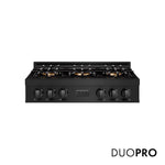 ZLINE 36 in. Classic Gas Rangetop with 6 Burner DuoPro™ Cooktop in Black Stainless Steel, Open Box-Good Condition