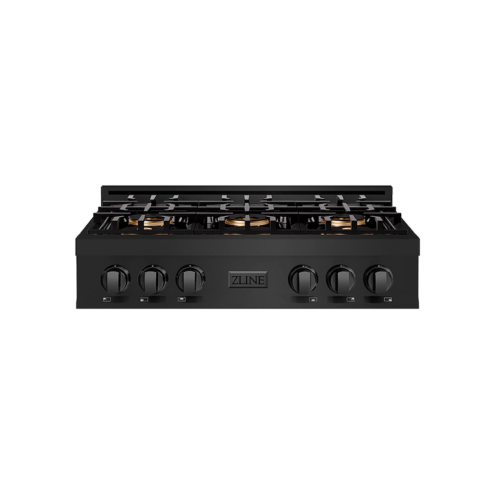 ZLINE 36 in. Classic Gas Rangetop with 6 Burner DuoPro™ Cooktop in Black Stainless Steel, Open Box-Good Condition