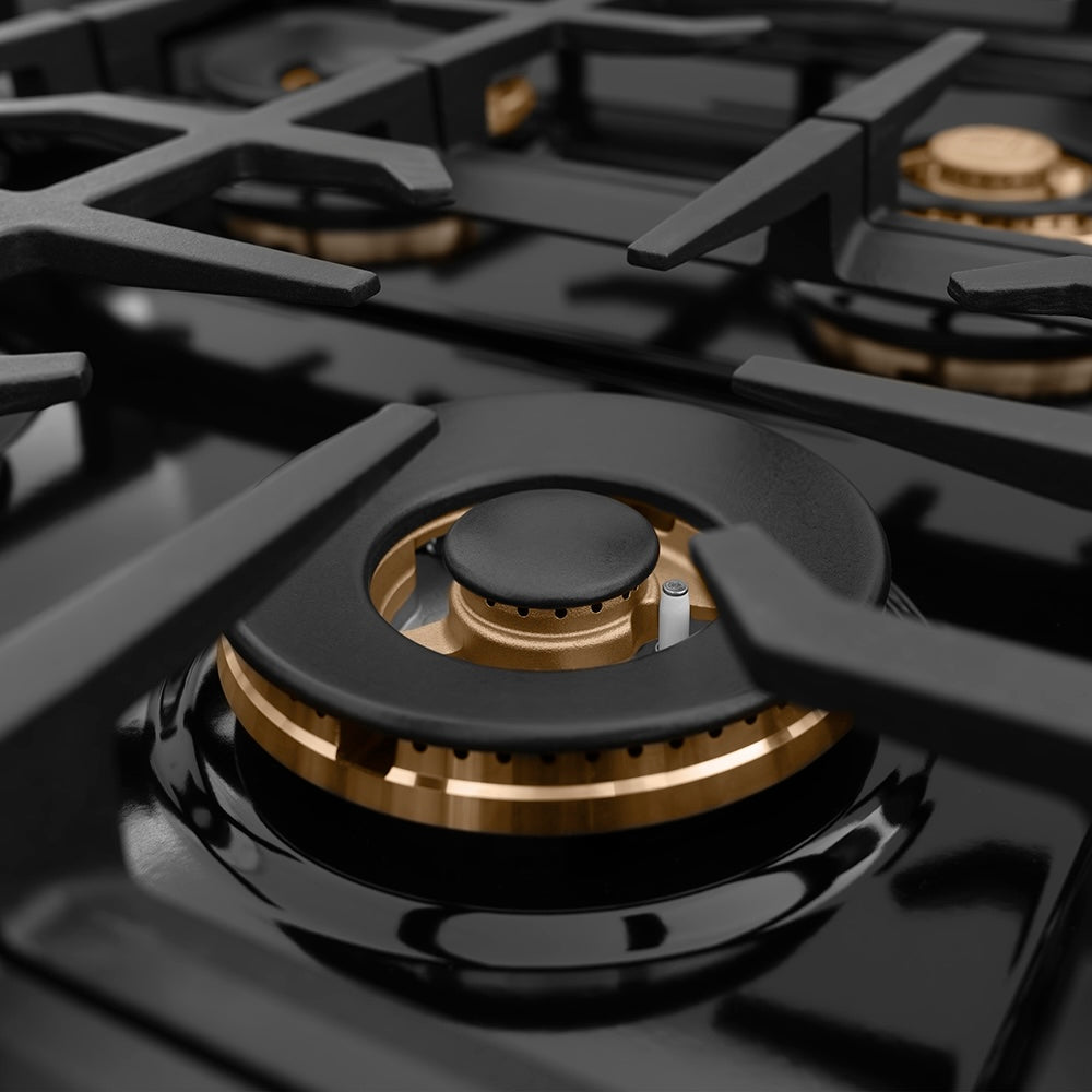 ZLINE 48 in. Classic Gas Rangetop with 8 Burner DuoPro™ Cooktop in Black Stainless Steel (PCRTB-48) large burner.