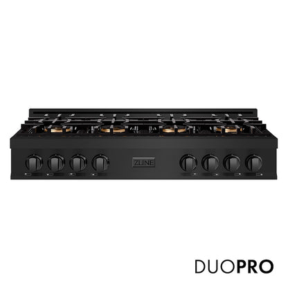 ZLINE 48 in. Classic Gas Rangetop with 8 Burner DuoPro™ Cooktop in Black Stainless Steel, Open Box-Good Condition