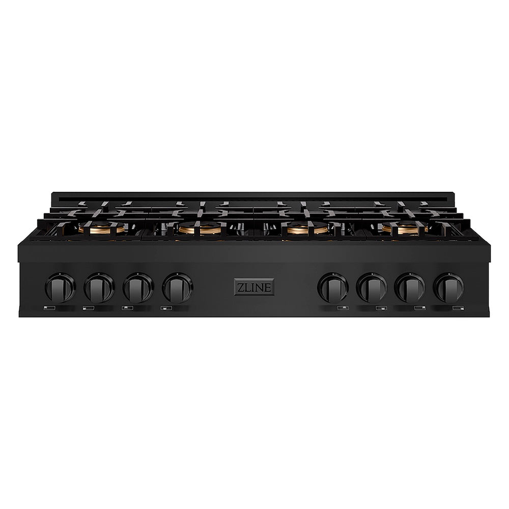 ZLINE 48 in. Classic Gas Rangetop with 8 Burner DuoPro™ Cooktop in Black Stainless Steel, Open Box-Good Condition