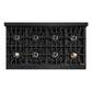 ZLINE 48 in. Classic Gas Rangetop with 8 Burner DuoPro™ Cooktop in Black Stainless Steel (PCRTB-48) top-down, above cooktop.
