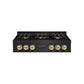 ZLINE Autograph Edition 36 in. Classic Gas Rangetop with 6 Burner DuoPro™ Cooktop in Black Stainless Steel and Champagne Bronze Accents, Open Box-Great Condition