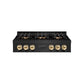 ZLINE Autograph Edition 36 in. Classic Gas Rangetop with 6 Burner DuoPro™ Cooktop in Black Stainless Steel and Polished Gold Accents, Open Box-Good Condition