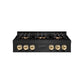 ZLINE Autograph Edition 36 in. Classic Gas Rangetop with 6 Burner DuoPro™ Cooktop in Black Stainless Steel and Polished Gold Accents (PCRTBZ-36-G) front.