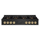 ZLINE Autograph Edition 48 in. Classic Gas Rangetop with 8 Burner DuoPro™ Cooktop in Black Stainless Steel and Champagne Bronze Accents, Open Box-Good Condition