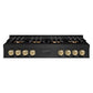ZLINE Autograph Edition 48 in. Classic Gas Rangetop with 8 Burner DuoPro™ Cooktop in Black Stainless Steel and Champagne Bronze Accents, Open Box-Great Condition