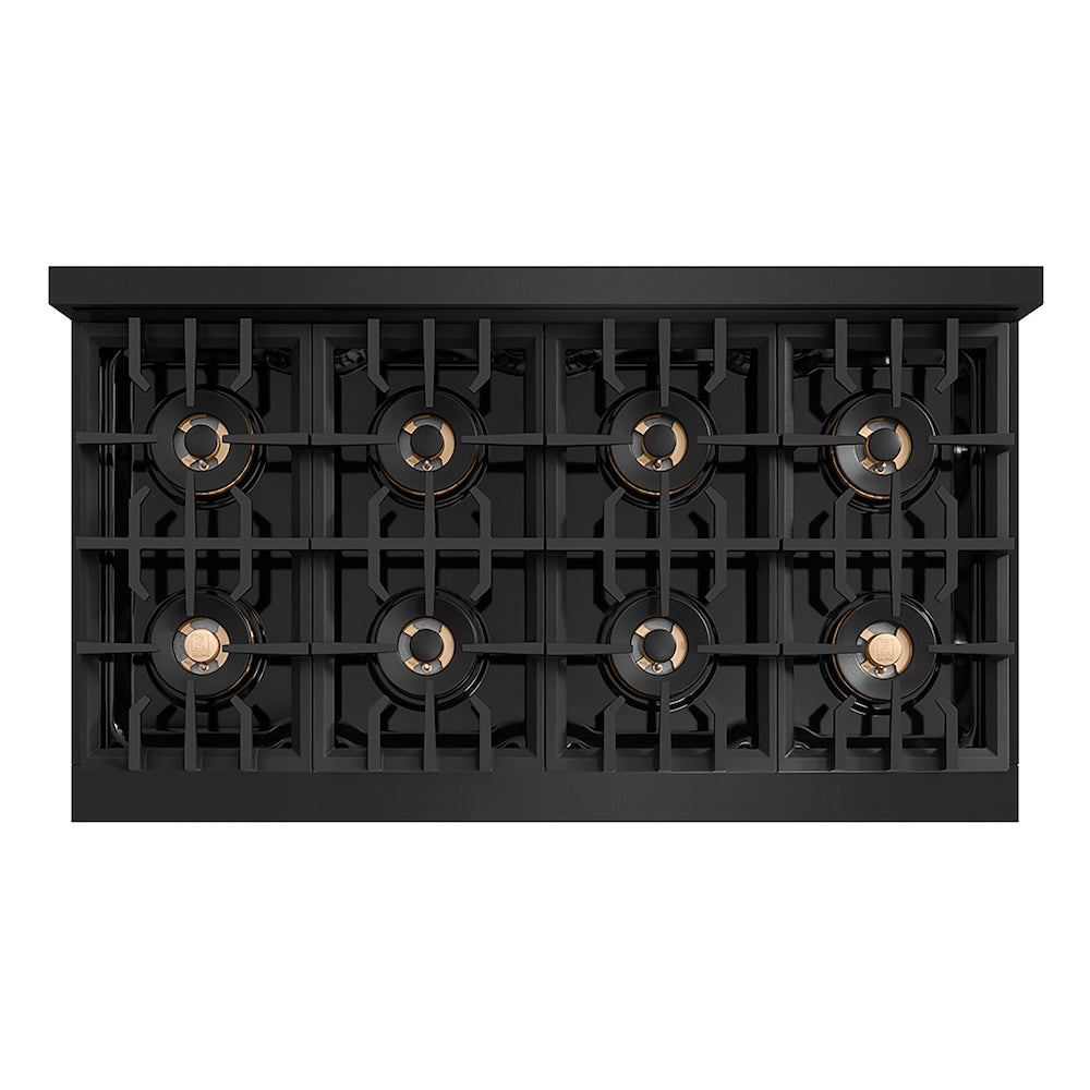 ZLINE Autograph Edition 48 in. Classic Gas Rangetop with 8 Burner DuoPro™ Cooktop in Black Stainless Steel and Champagne Bronze Accents, Open Box-Good Condition