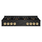 ZLINE Autograph Edition 48 in. Classic Gas Rangetop with 8 Burner DuoPro™ Cooktop in Black Stainless Steel and Polished Gold Accents, Open Box-Great Condition
