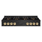 ZLINE Autograph Edition 48 in. Classic Gas Rangetop with 8 Burner DuoPro™ Cooktop in Black Stainless Steel and Polished Gold Accents, Open Box-Good Condition