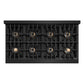 ZLINE Autograph Edition 48 in. Classic Gas Rangetop with 8 Burner DuoPro™ Cooktop in Black Stainless Steel and Polished Gold Accents, Open Box-Great Condition