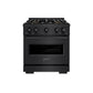 ZLINE 30 in. 4.2 cu. ft. Classic Dual Fuel Range with 4 Burner DuoPro™ Cooktop and Electric Convection Oven in Black Stainless Steel, Open Box-Good Condition