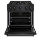ZLINE 30 in. 4.2 cu. ft. Classic Dual Fuel Range with 4 Burner DuoPro™ Cooktop and Electric Convection Oven in Black Stainless Steel, Open Box-Great Condition