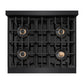 ZLINE 30 in. 4.2 cu. ft. Classic Dual Fuel Range with 4 Burner DuoPro™ Cooktop and Electric Convection Oven in Black Stainless Steel, Open Box-Great Condition