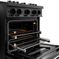 ZLINE 30 in. 4.2 cu. ft. Classic Dual Fuel Range with 4 Burner DuoPro™ Cooktop and Electric Convection Oven in Black Stainless Steel, Open Box-Great Condition