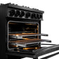 ZLINE 36 in. 5.2 cu. ft. Classic Dual Fuel Range with 6 Burner DuoPro™ Cooktop and Electric Convection Oven in Black Stainless Steel, Open Box-Great Condition