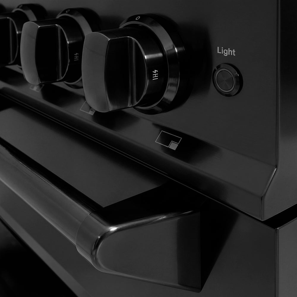 ZLINE 36 in. 5.2 cu. ft. Classic Dual Fuel Range with 6 Burner DuoPro™ Cooktop and Electric Convection Oven in Black Stainless Steel, Open Box-Great Condition