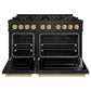 ZLINE Autograph Edition 48 in. 6.7 cu. ft. Classic Dual Fuel Range with 8 Burner DuoPro™ Cooktop and Dual Ovens in Black Stainless Steel and Champagne Bronze Accents (PCDRBZ-48-CB)