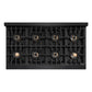 ZLINE Autograph Edition 48 in. 6.7 cu. ft. Classic Dual Fuel Range with 8 Burner DuoPro™ Cooktop and Dual Ovens in Black Stainless Steel and Champagne Bronze Accents, Open Box-Great Condition