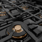ZLINE Autograph Edition 48 in. 6.7 cu. ft. Classic Dual Fuel Range with 8 Burner DuoPro™ Cooktop and Dual Ovens in Black Stainless Steel and Champagne Bronze Accents, Open Box-Great Condition