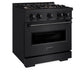 ZLINE 30 in. 4.2 cu. ft. Classic Gas Range with 4 Burner DuoPro™ Cooktop and Convection Gas Oven in Black Stainless Steel, Open Box-Great Condition