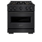ZLINE 30 in. 4.2 cu. ft. Classic Gas Range with 4 Burner DuoPro™ Cooktop and Convection Gas Oven in Black Stainless Steel, Open Box-Great Condition