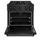 ZLINE 30 in. 4.2 cu. ft. Classic Gas Range with 4 Burner DuoPro™ Cooktop and Convection Gas Oven in Black Stainless Steel, Open Box-Great Condition