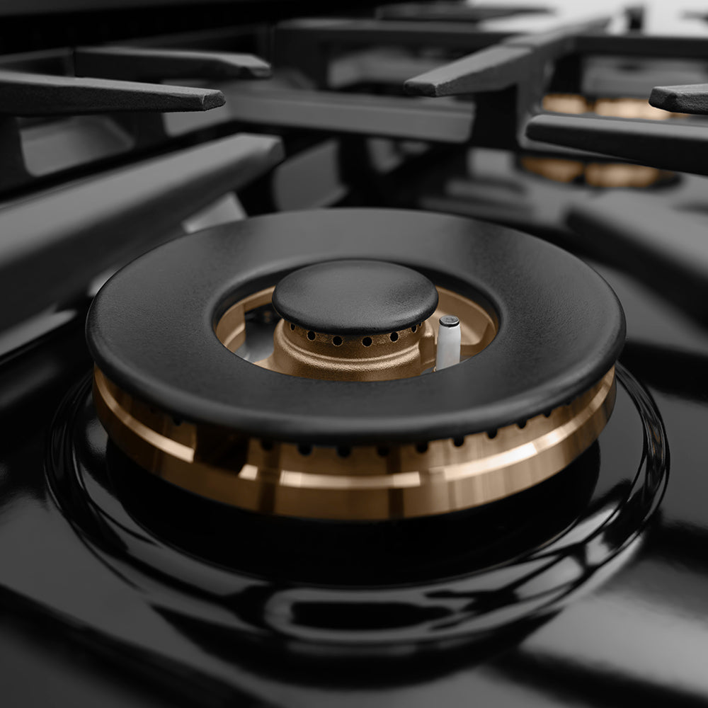 ZLINE 30 in. 4.2 cu. ft. Classic Gas Range with 4 Burner DuoPro™ Cooktop and Convection Gas Oven in Black Stainless Steel, Open Box-Great Condition