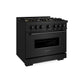 ZLINE 36 in. 5.2 cu. ft. Classic Gas Range with 6 Burner DuoPro™ Cooktop and Convection Gas Oven in Black Stainless Steel, Open Box-Good Condition